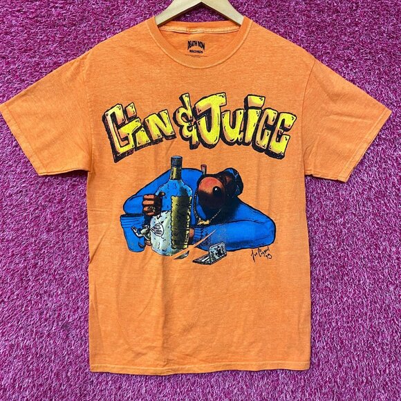 Death Row Records Gin & Juice Snoop Doggy Dog Graphic T-Shirt Medium - Picture 1 of 4